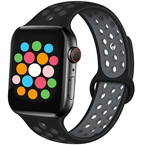 Suwikeke Sport Band Compatible with Apple Watch Band 38mm 42mm 40mm 44mm Breathable Soft Silicone Replacement Wristband Compatible for iWatch Series 4 3 2 1