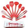 SuperCS Silicone Kitchenware Set of 10 Non-stick Silicone Kitchenware Set Green Cooking Tools Ten-Piece Suit red