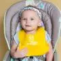 PandaEar Set of 2 Cute Silicone Bibs for Babies & Toddlers (10-72 Months) Waterproof, Soft, Unisex - Pink/Yellow