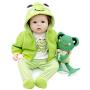 Aori Lifelike Reborn Baby Doll with Soft Body Realistic Vinyl 22 Inch Toy Doll with Travel Frog Gift Set