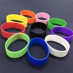 GOGO 10 PCS Wide Silicone Wristbands Rubber Bracelets, Party Favors