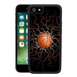 iPhone 6s 6 Case with Basketball Fire Pattern Whimsical Design Bumper Black Soft TPU and PC Protection Anti-Slippery &Fingerprint Case for iPhone 6s 6