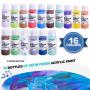 Acrylic Paint Pouring Bundle - Floetrol, Cups, 16x 2-Ounce Acrylic Paints, 3X 6-inch Canvases, Pixiss Acrylic Pouring Oil, Mixing Sticks, Gloves, Complete Kit for Paint Pouring