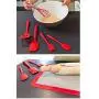 YIKELA Kitchenware baking kit 5 piece set silicone kitchenware silicone scraper cake tool (red)