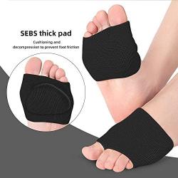 ZEPOHCK Metatarsal Pads, Forefoot Pad for Women and Men, Gel Silicon Insert Metatarsal Sleeve Pad for Foot Pain Relief, Ball of Foot Cushions (Black, XL(9 x 9cm))