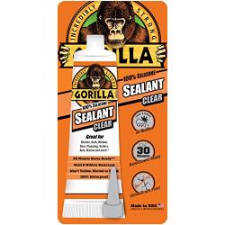 Gorilla 100 Percent Silicone Sealant Caulk, 2.8 ounce Squeeze Tube, Clear