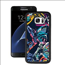 Samsung Galaxy S7 Case,Flexible Soft TPU Cover Shell,Slim Silicone Black Rubber Non-Slip Durable Design Protective Phone Case for Samsung Galaxy S7 -Butterfly