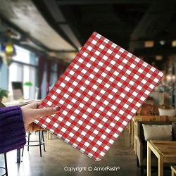 Cover for Samsung Tab E,flip Cover for Samsung Galaxy Tab E 9.6 Cases and Covers,Modern,Vintage Style Checkered Pattern Christmas Design Kitchenware Picnic Cafe Cloth Image Art Decorative,Red White