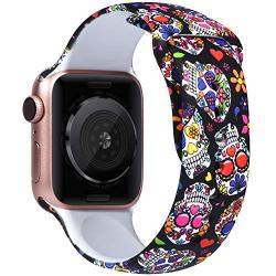 EXCHAR Compatible with Apple Watch Band 40mm 38mm 44mm 42mm Fadeless Pattern Printed Floral Bands Silicone Replacement Band for iWatch Series 5 Series 4/3/2/1 for Women Men