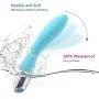One Button Operation Silicone Wand Massager,10 Powerful Speed Mode, 100% Waterproof,Memory Function,Magnetic Charging,Sport Recovery.(Blue)