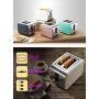 QIN.J.FANG-Kitchen Toaster 2 slice Breakfast machine,Stainless steel 4cm Extra Wide Slots,800W,Gray