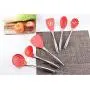 JunbosiKitchenware Red Stainless Steel Silicone Kitchenware High Temperature Non-Stick Cookware Spatula Soup Cooking Spoon Shovel Set