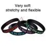 48 Pieces Silicone Bracelets Black Inspirational Silicone Wristbands Motivational Rubber Stretch Bracelets for Men Women