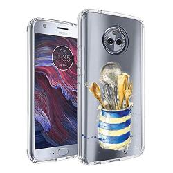 Moto X4 Case, Soft TPU Slim-Fit Flexible Ultra-Thin Clear Case, Full-Body Rugged Bumper Print Kitchenware Case for Moto X4, Transparent