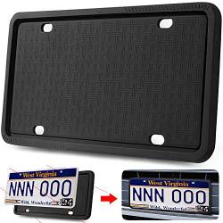 Manelord License Plate Frame - Silicone Version License Plate Frame with Anti-Impact, Waterproof, Shockproof for Automotive License Plate