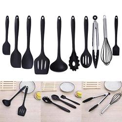 Kitchenware 10 Pcs/Set of Non - Stick Pan Kitchen Utensils Set Silicone Kitchenware Cooking Utensils Kitchen Set For Kitchen-Black