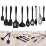 Kitchenware 10 Pcs/Set of Non - Stick Pan Kitchen Utensils Set Silicone Kitchenware Cooking Utensils Kitchen Set For Kitchen-Black