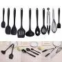 Kitchenware 10 Pcs/Set of Non - Stick Pan Kitchen Utensils Set Silicone Kitchenware Cooking Utensils Kitchen Set For Kitchen-Black