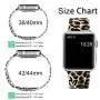 Haveda Floral Bands Compatible with Apple Watch Band 42mm 44mm, Soft Pattern Printed Silicone Sport Replacement Wristbands for Women Men Kids with iWatch Series 4 Series 3/2/1, S/M, Leopard