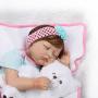 Pinky 55cm 22 inch Sleeping Soft Vinyl Silicone Doll True Looking Realistic Reborn Doll Baby Girl Eyes Closed Magnetic Mouth Dummy Xmas Gift