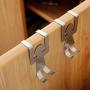 MOVEmen Hook 2Pcs Stainless Steel Lovers Shaped Hook Kitchen Hanger Clothes Storage Rack Tool Bathroom Hook Shower Hook Towel Hook Mop Shelf Umbrella Kitchenware Curtain Toothbrush Holder