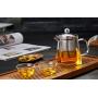 Glass Teapots with Infuser PluieSoleil, 500 Milliliter in Square Shape, Tea Strainers for Loose Leaf Tea Microwavable and Stovetop Safe