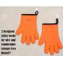 No.1 Set of Silicone Smoker Oven Gloves - Extreme Heat Resistant Washable Mitts for Safe Cooking Baking & Frying at The Kitchen,BBQ Pit & Grill. Superior Value Set + 3 Bonuses (Orange)