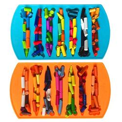 CrayOn 2 Animal Shaped Chunky Silicone Oven Safe Crayon Molds (Makes 14 Animal Crayons Total) by My Fruit Shack