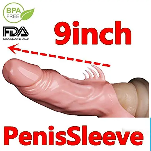 Silicone penile Condom Expander expands Male Chastity Toys Lengthen Cock Sleeves e95314