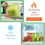 Reusable Silicone Food Storage Bags,WOHOME Freezer Airtight Seal Food Preservation Bags,Food Grade,Versatile Preservation Bag Container for Vegetable,Meat,Fruit,4 Pack Medium 30oz,4 Pack Small 15oz