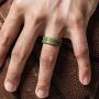 ThunderFit Mens Silicone Rings 7 Rings / 4 Rings / 1 Ring - Brushed Top Beveled Edges Rubber Wedding Bands 6.35mm Wide - 2mm Thick