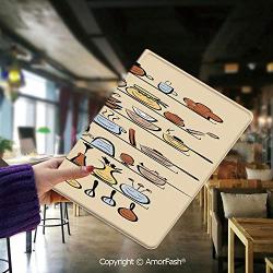 Samsung Tab E 9.6 Case,Samsung Galaxy SM-560 Case,Tab E SM-T561 Cover,Kitchen Decor,Kitchenware and Utensils Appliances Ornaments Spice Rack Vintage Retro Style Design,Brown Cream