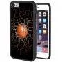 iPhone 7 8 Case with Basketball Fire Pattern Whimsical Design Bumper Black Soft TPU and PC Protection Anti-Slippery &Fingerprint Case for iPhone 7 8