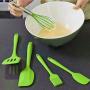 Lis-shan Silicone Spatulas Set, 5-Piece Silicone Kitchen Utensils Set Heat Resistant Silicone Kitchenware for Cooking Baking Cake Decorating