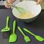 Lis-shan Silicone Spatulas Set, 5-Piece Silicone Kitchen Utensils Set Heat Resistant Silicone Kitchenware for Cooking Baking Cake Decorating