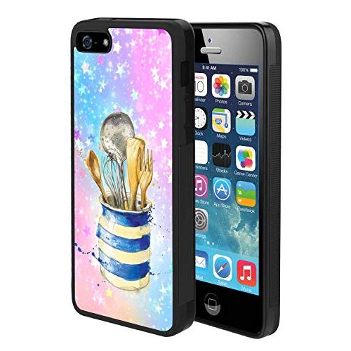 iPhone SE 5s 5 Case,Flexible Soft TPU Cover Shell,Slim Silicone Black Rubber Non-Slip Durable Design Protective Phone Case for iPhone SE 5s 5 -Kitchenware