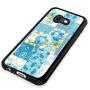 Samsung Galaxy J7 2017 Case, Blue Flower Shock-Absorption TPU Rubber Bumper Samsung Galaxy J7 2017 Case, Ultra Thin Slim Protective Cover for Samsung Galaxy J7 2017-Black