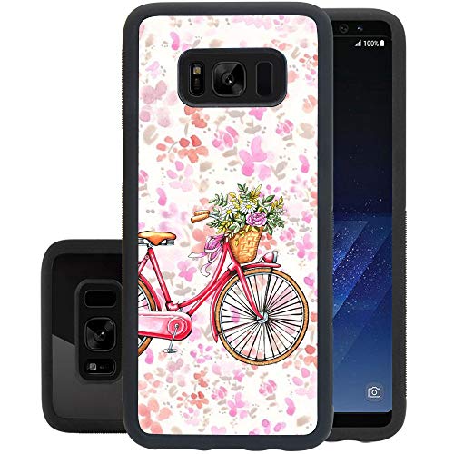 Samsung Galaxy S8 Case,Flexible Soft TPU Cover Shell,Slim Silicone Black Rubber Non-Slip Durable Design Protective Phone Case for Samsung Galaxy S8 -Bicycle