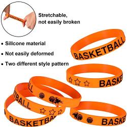 Norme 24 Pieces Basketball Silicone Bracelets Boy Rubber Wristbands Basketball Bracelet Party Favors for School Gifts Supplies (24 Pieces)