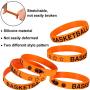 Norme 24 Pieces Basketball Silicone Bracelets Boy Rubber Wristbands Basketball Bracelet Party Favors for School Gifts Supplies (24 Pieces)