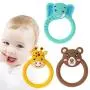 ShapeW Baby Chew Toys Teething Animal Chew Rings Baby,Infant Toddler - Soft Silicone, BPA-Free, Natural Organic (Giraffe)