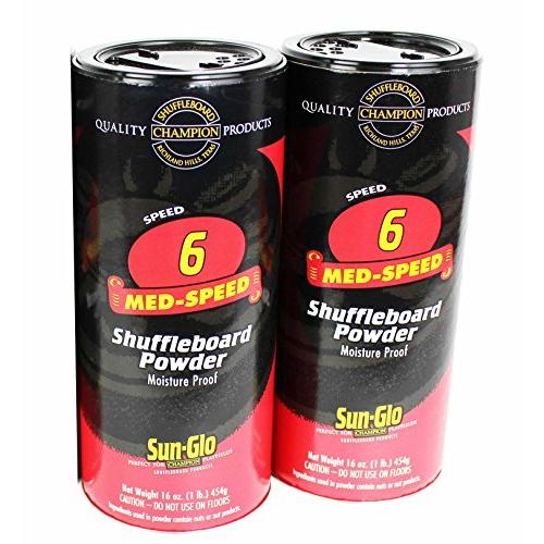 Sun-Glo Speed #6 Shuffleboard Table Powder Wax Bundled with a Sun-Glo Shuffleboard Sweep