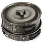 Lightweight Outdoor Camping Cookware Backpacking Cooking Picnic Bowl Pot Pan Set (11pcs) Gray