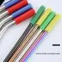 Kitchenware 8 PCS Reusable Silicone Tips Stainless Steel Drinking Straws + 2 PCS Cleaner Brushes Set Kit With Cashmere Bag, 2666mm Kitchen supplies