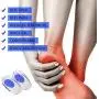 3 Pair Gel Heel Cups Plantar Fasciitis Inserts - Silicone Gel Heel Pads for Heel Pain, Bone Spur & Achilles Pain, Gel Heel Cushions and Cups, Pad & Shock Absorbing Support（Blue Small)