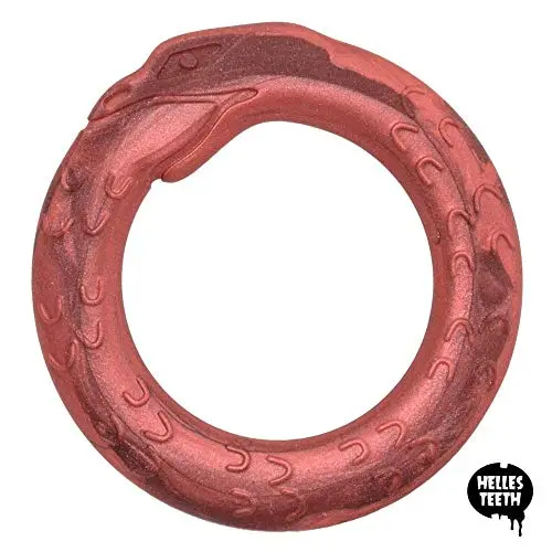 Metallic Scarlet Red Jormungandr/Midgard Serpent Silicone Baby Teething Toy