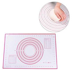 BESTONZON Kitchenware Pastry Mat, Silicone Baking Mat With Measurements,Non Stick Non Slip Pastry Rolling Mat,for Kitchen(40 60 Cm,Red)