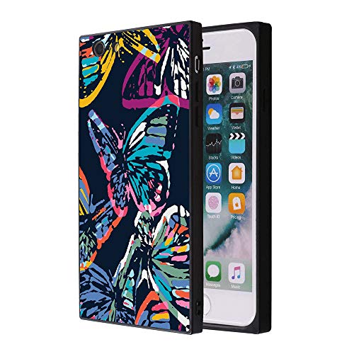 iPhone 7 8 Case,Flexible Soft TPU Cover Shell,Slim Silicone Black Rubber Non-Slip Durable Design Protective Phone Case for iPhone 7 8 -Butterfly
