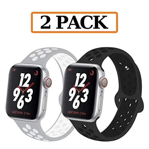 GZ GZHISY Newest Band Compatible for Apple Watch Bands 38mm 40mm 42mm 44mm, Soft Silicone Sport Band Replacement Wristband, Compatible for iWatch Apple Watch Series 4/3 2/1