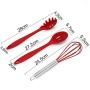 10pc Red Silicone Baking Nonstick Kitchenware Cookware Cooking Tool Gadget Set Kitchen Gadgets Accessories Tools Sets Supplies